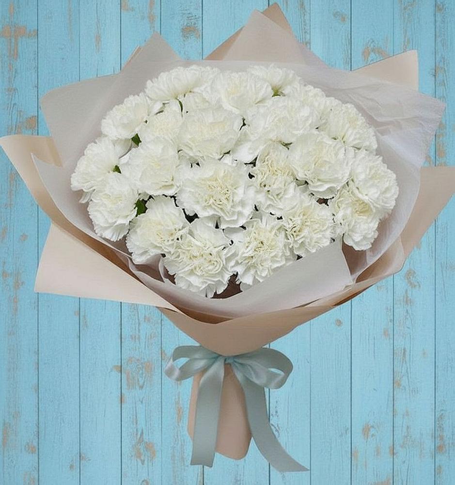 Букет Хрустальное утро в Батайске Букет цветов из: Гвоздики в Батайске