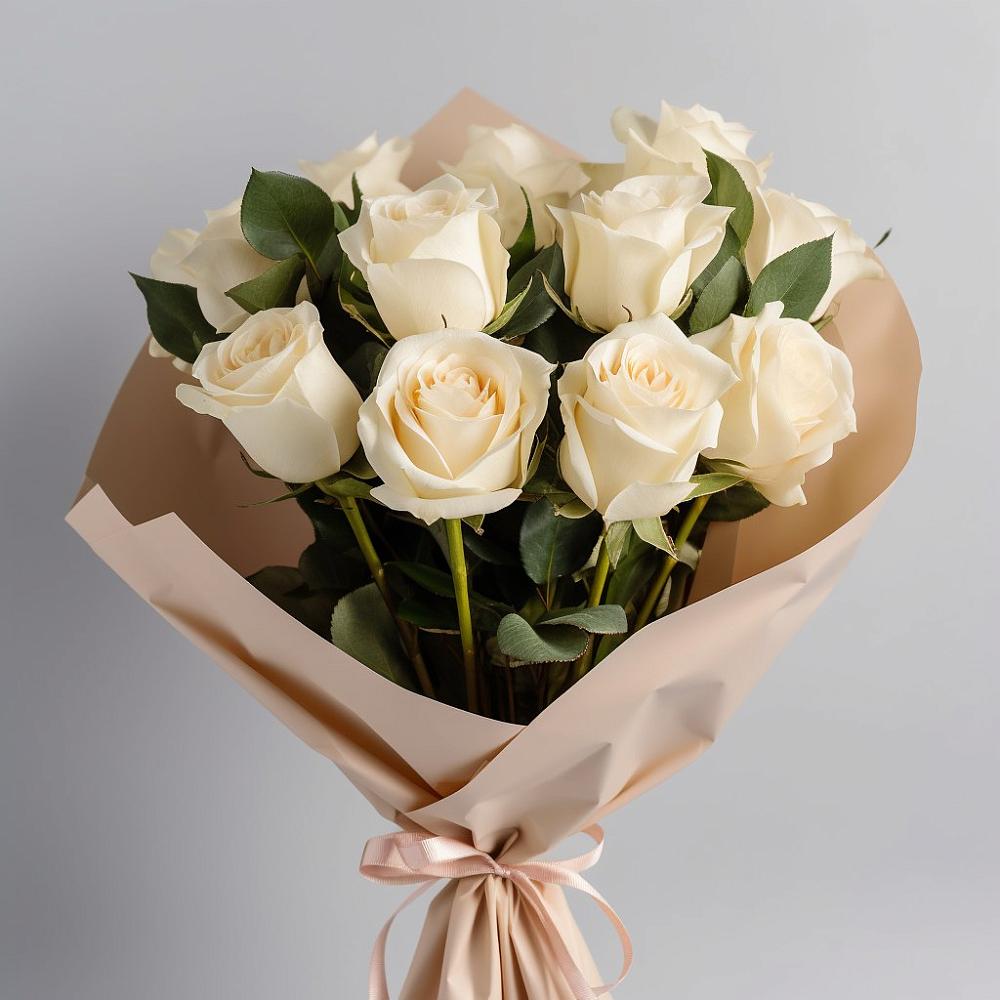 11 Белых роз Проуд в Батайске Букет 11 Белых роз Проуд в Батайске