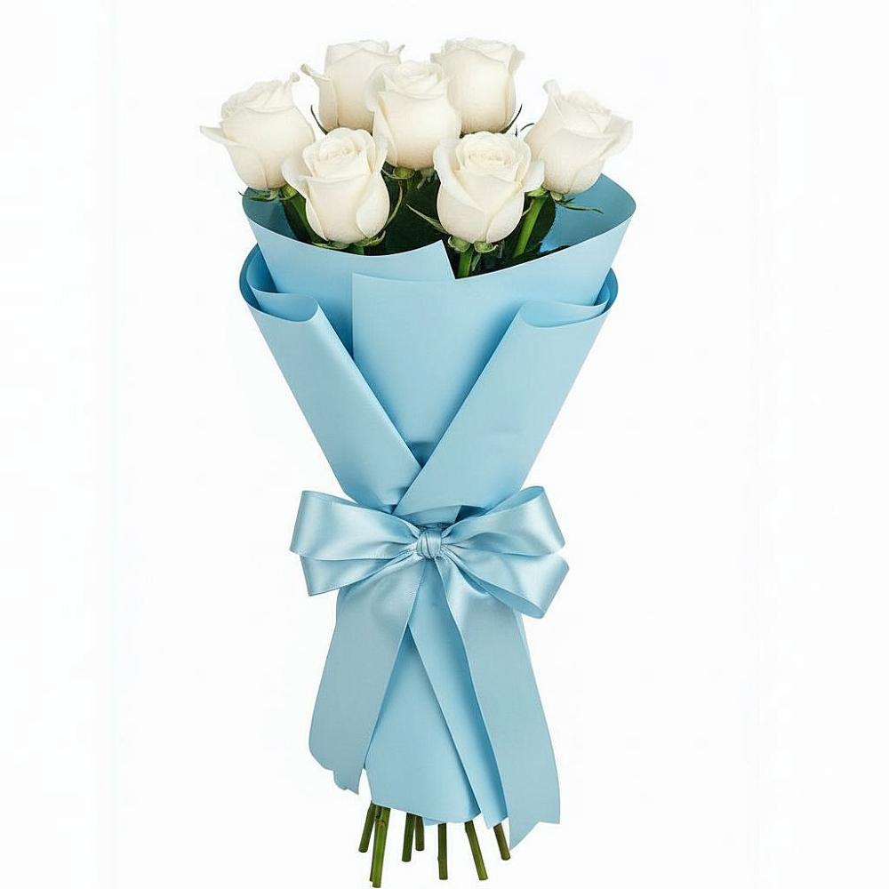 Букет 7 белых роз Проуд в Батайске