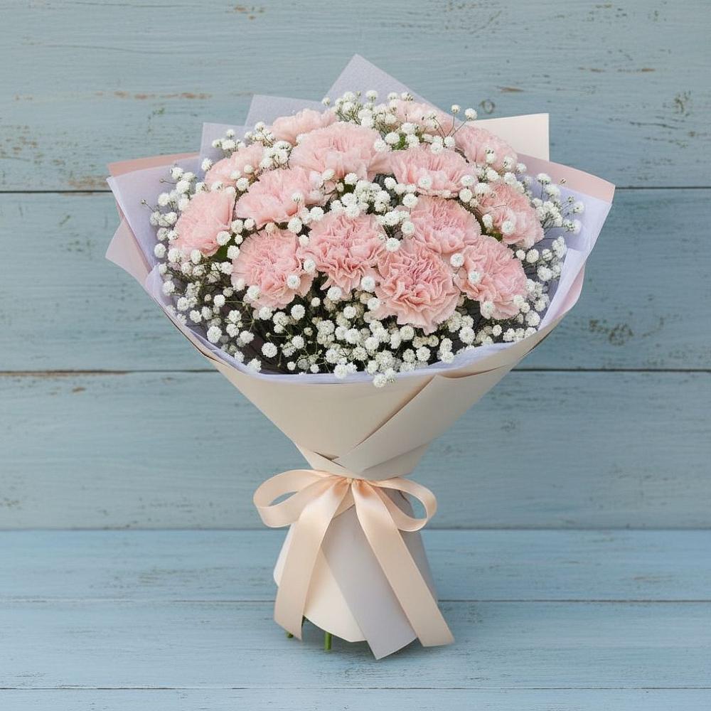 Букет Нежность рассвета в Батайске Букет цветов из: Гвоздики в Батайске