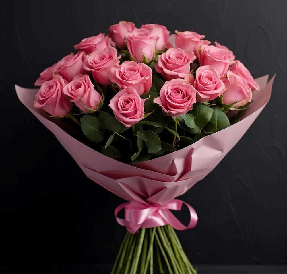 Букет 25 розовых роз в Батайске