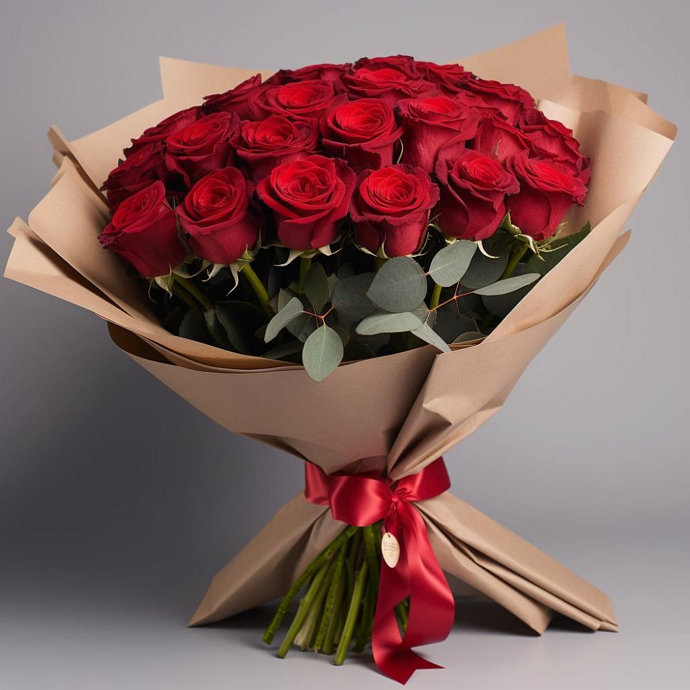 25 Красных роз Лотус в Батайске Букет 25 Красных роз Лотус в Батайске