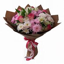 Букет цветов из:  Хризантемы, Альстромерии и Розы в Батайске