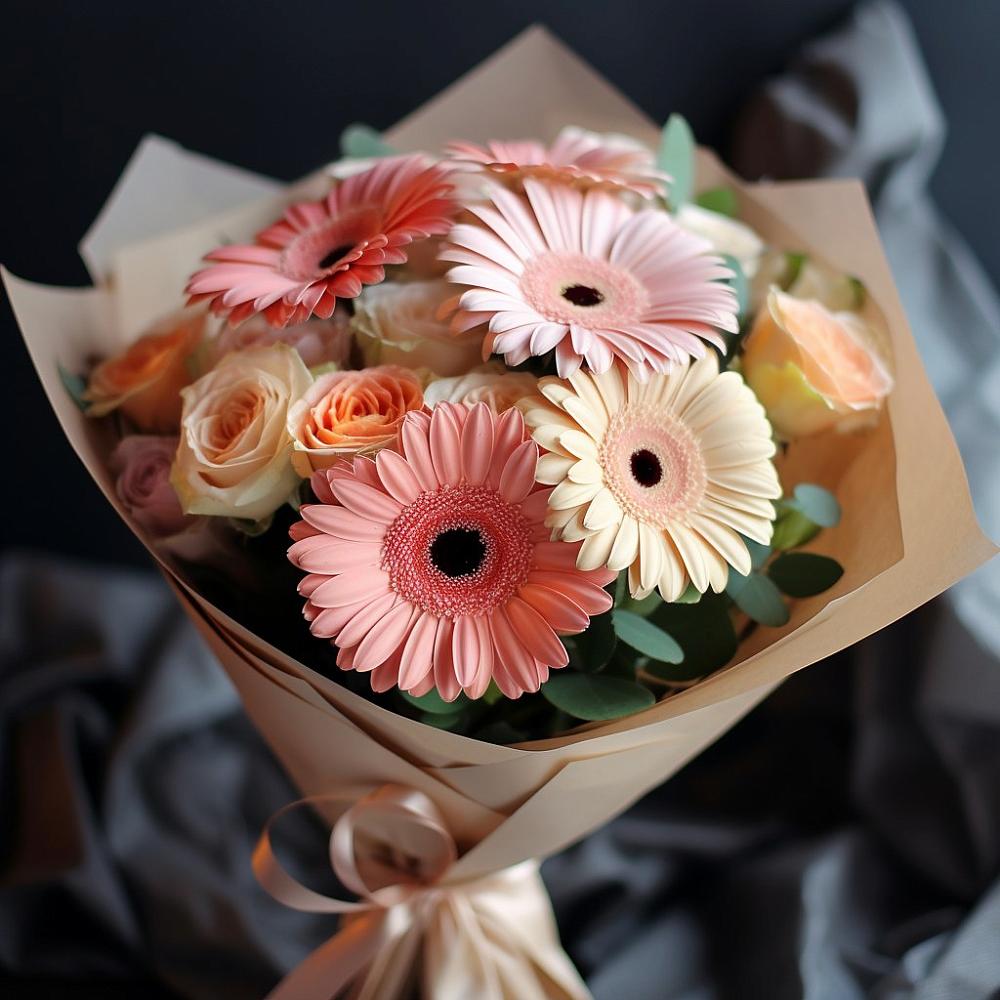 Букет Стихи о любви в Батайске Букет цветов из: Герберы и Розы в Батайске