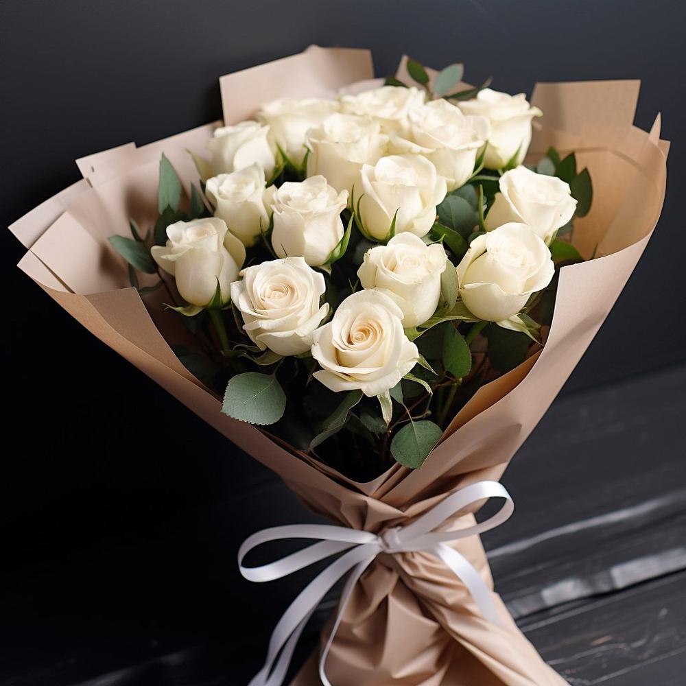 15 Белых роз в Батайске Букет 15 Белых роз в Батайске