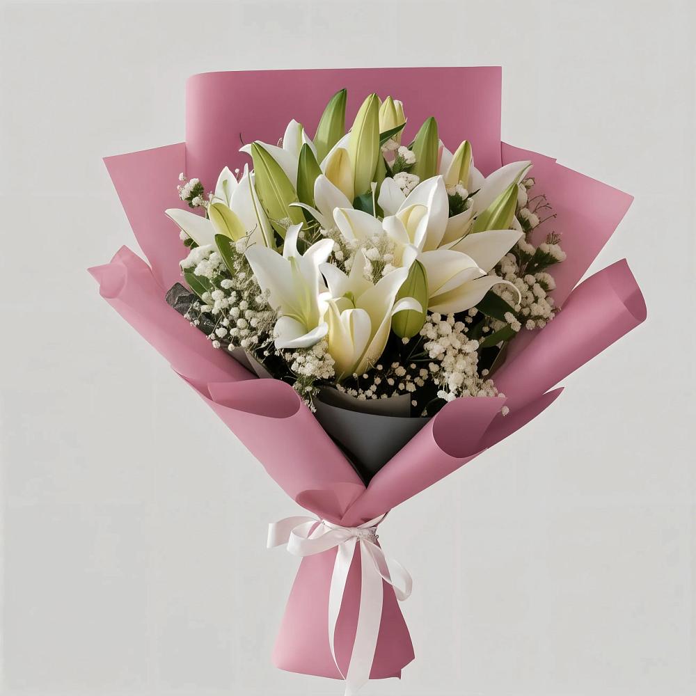 Букет Лилии в розовом в Батайске Букет цветов из: Лилии в Батайске