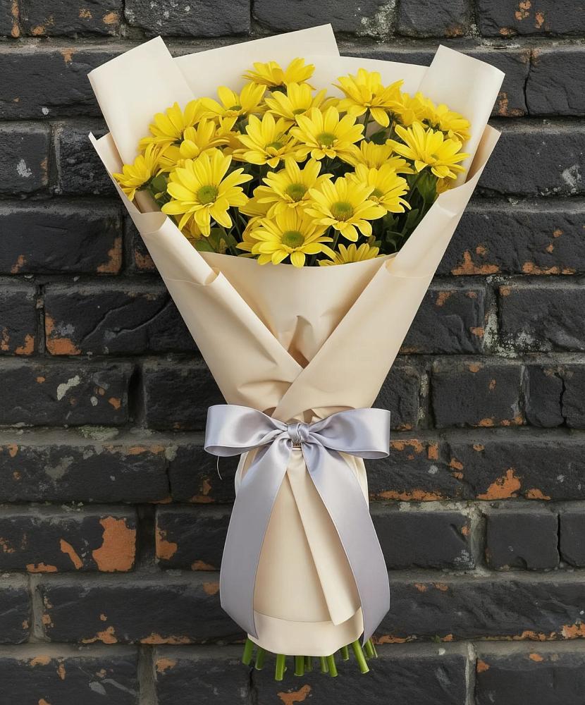 Букет Желтое настроение в Батайске Букет цветов из: Хризантемы в Батайске