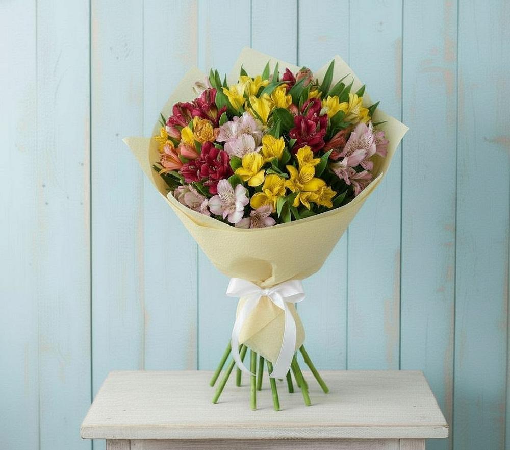 Букет Летние краски в Батайске Букет цветов из: Альстромерии в Батайске