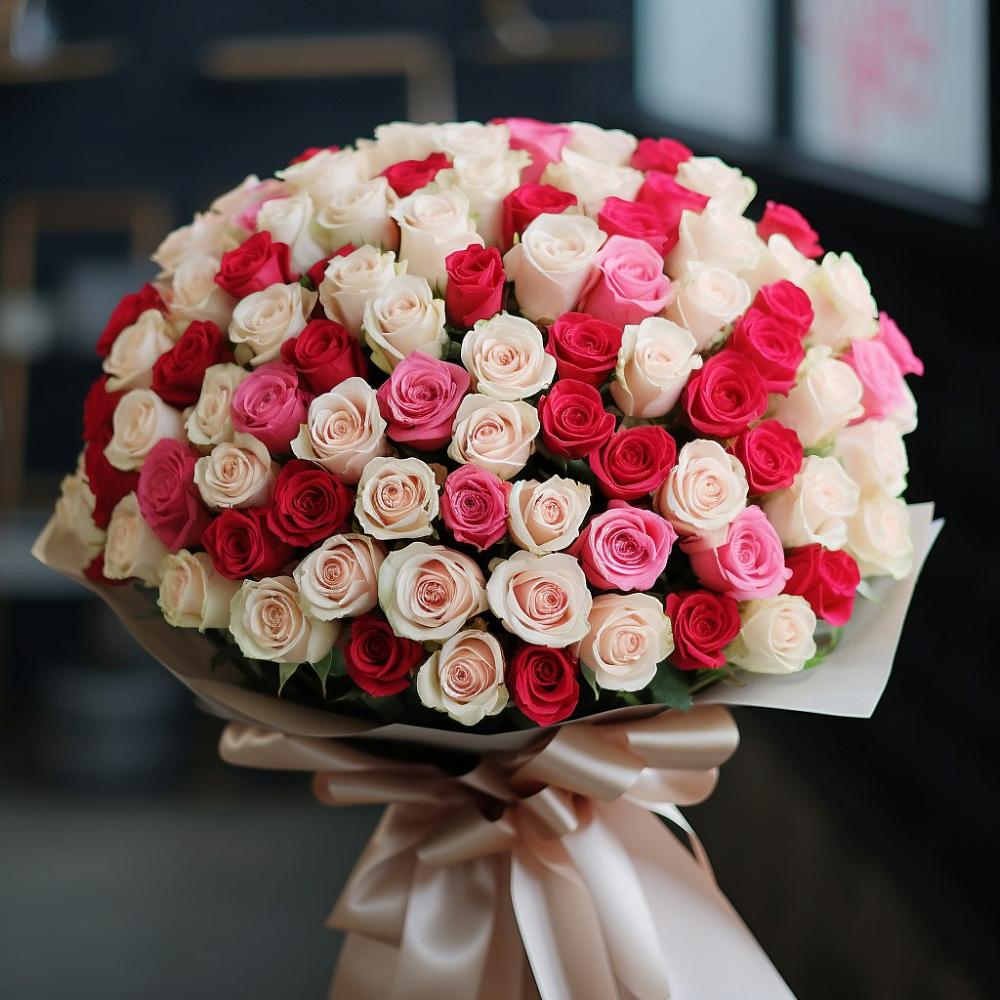 101 роза премиум микс в Батайске Премиум букет из: Розы в Батайске