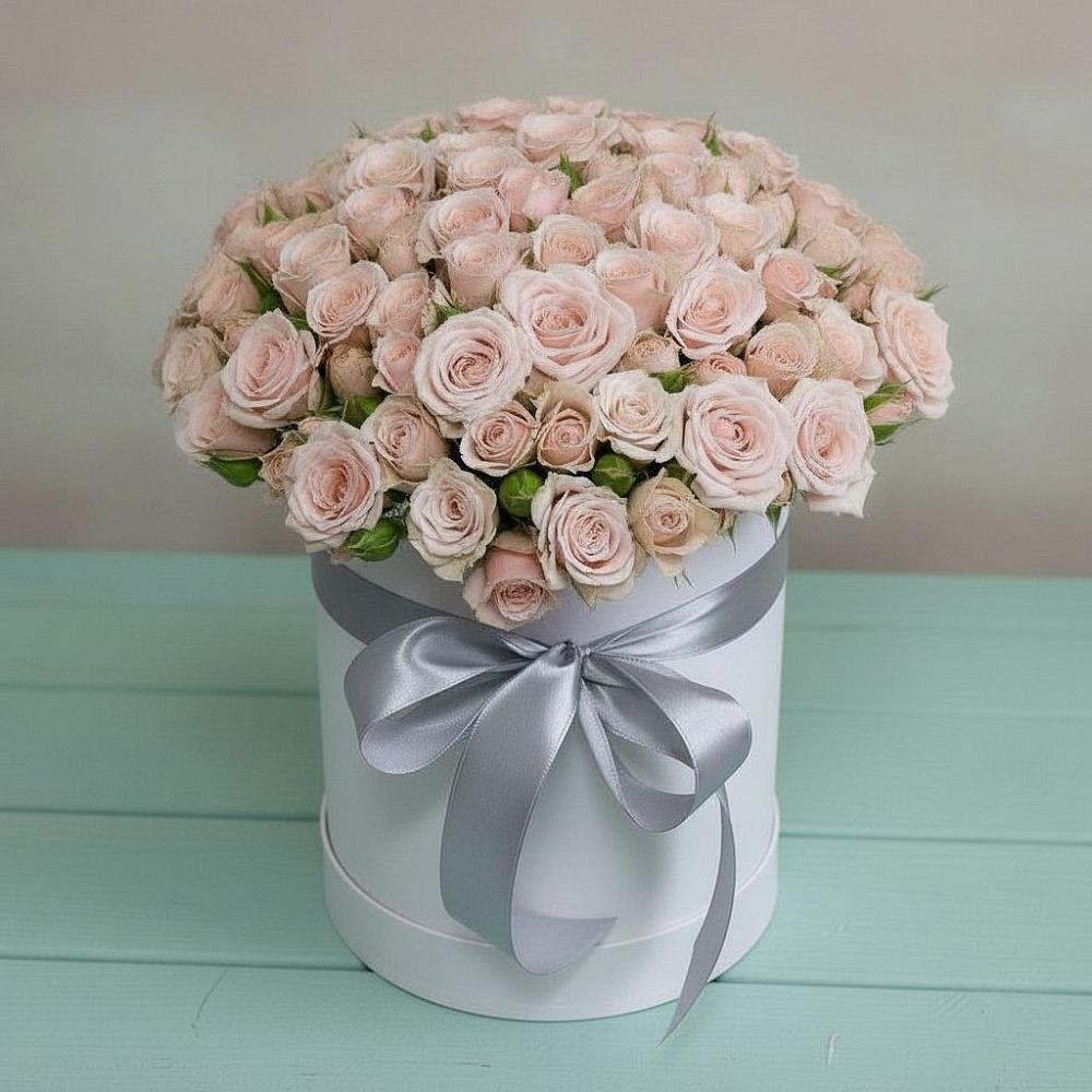 Композиция утонченная красота в Батайске Цветочная композиция из Розы в шляпной коробке в Батайске